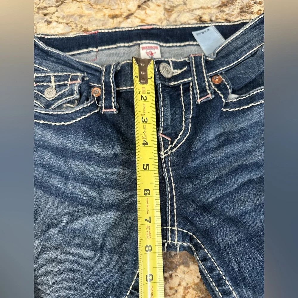True Religion sz 25 capri skinny jeans distressed Strech - Picture 10 of 10